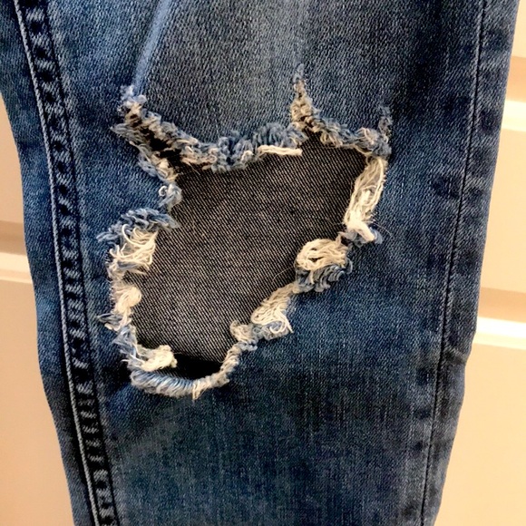 Free People Jeans with Knee Rips, Women's Size 27 L, Denim Blue, New with Tags - Picture 6 of 10